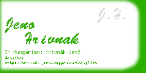 jeno hrivnak business card