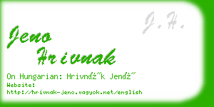jeno hrivnak business card